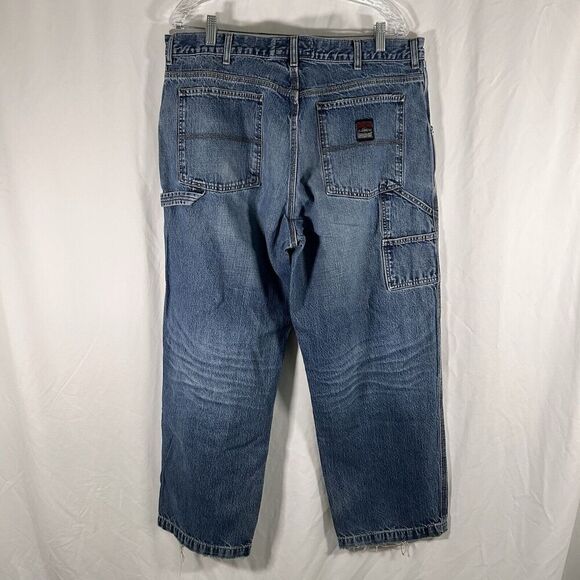 Vintage Structure Carpenter Jeans Men's 38X29 Medium Wash Distressed 100% Cotton - Picture 6 of 14
